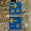 Setas com diferentes Caminhos de Santiago.