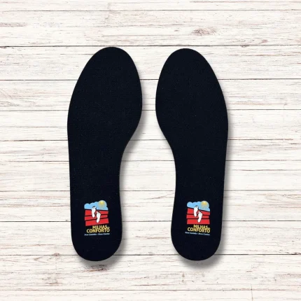 Palmilhas "Milhas de Conforto" feitas de bambu para tornar a caminhada mais confortável.